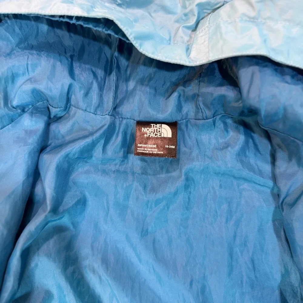 The North Face Kids Blue Hooded Windbreaker Jacket Full Zip 18-24M